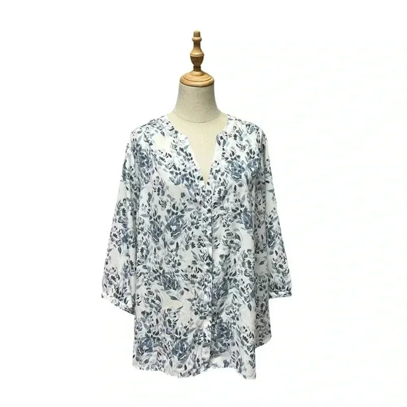 NYDJ Button Down Blouse Size 1X - Picture 1 of 9